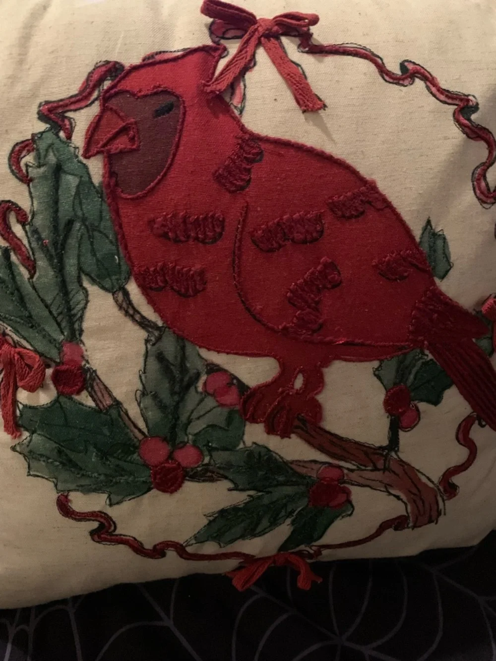 2-St. Nicholas Square® Faux Linen Cardinal Decorative Throw Pillow